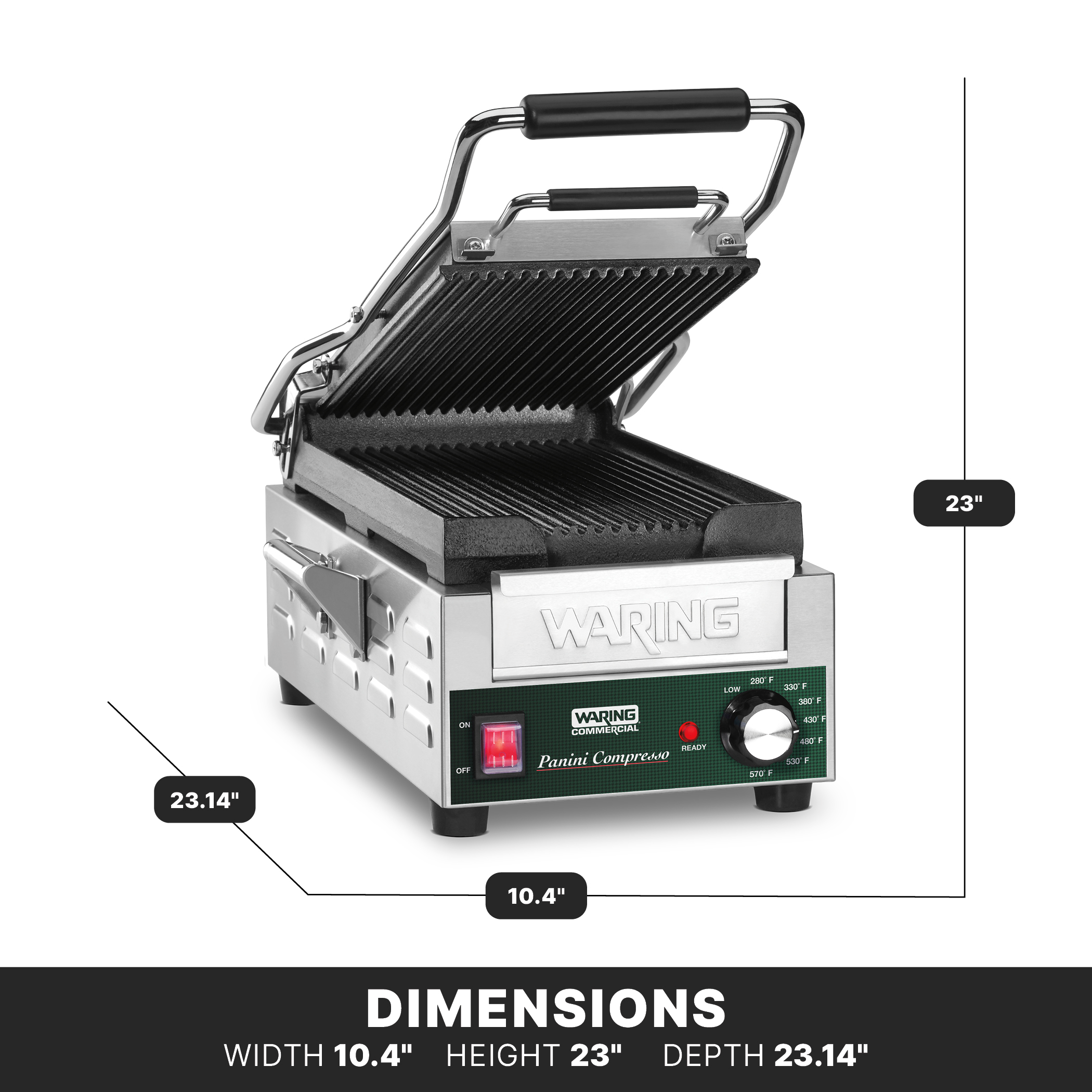 Ribbed Panini Grill, 7.75" x 12.5"